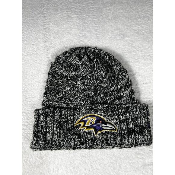 New Era NFL Baltimore Ravens Knit Beanie Hat Black & Gray Winter Cuffed Cap - Picture 1 of 7